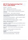MH 701 Psychopharmacology Final Exam &vert; Latest 2024&sol;25