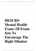 HESI RN Mental Health Exam &lpar;20 Exam Sets To Encourage The Right Mindset For Success In Any Student 1500&plus; Q &A&comma; Newest-2022&rpar;