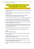 Florida Cosmetology Theory Exam 2024 Solved Questions 100% Correct Latest 2024 Update Assured Pass (300 Q&A)