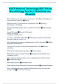 ASCP Medical Technology BOC Exam Microbiology Practice Questions and Answers