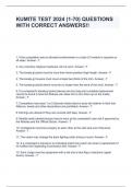 KUMITE TEST 2024 &lpar;1-70&rpar; QUESTIONS WITH CORRECT ANSWERS&excl;&excl;