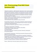 Adv&period; Pharmacology Final 6521 Exam Solutions 2023