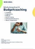 NCOI Module Budgetcoaching Geslaagd 2024 cijfer 8 / Coachplan, Budgetadvies, MACHT doelen, Zelfredzaamheidsmatrix,  NIBUD competenties