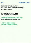 NCOI Samenvatting Arbeidsrecht &sol; super belangrijk voor tentamen - Ge&uuml;pdatet 2026 nieuwe oefentoets