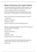 Biology 152 Questions with Complete Solutions