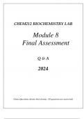 CHEM212 BIOCHEMISTRY LAB MODULE 8 COMPREHENSIVE FINAL ASSESSMENT REVIEW