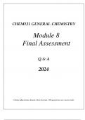 CHEM121 GENERAL CHEMISTRY MODULE 8 COMPREHENSIVE FINAL ASSESSMENT REVIEW