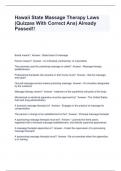 Hawaii State Massage Therapy Laws &lpar;Quizzes With Correct Ans&rpar; Already Passed&excl;&excl;