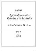 (UOP) QNT 561 APPLIED BUSINESS RESEARCH & STATISTICS COMPREHENSIVE FINAL EXAM
