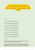 Unit 1 Session 1-8 Check For Understanding Questions with 100&percnt; Correct Answers &vert; Latest Update 2024 &vert; Verified