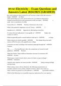 HVAC Electricity Exam Questions and Answers&comma; Latest Updated 2024&sol;2025 &lpar;GRADED&rpar;
