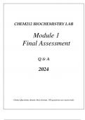 CHEM212 BIOCHEMISTRY LAB MODULE 1 PIPETTES & ELECTROPHORESIS COMPREHENSIVE FINAL