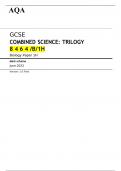 AQA GCSE Combined Science Trilogy Biology Higher Tier paper 1H Mark scheme for June 2023