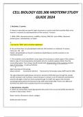 CELL BIOLOGY 020.306 MIDTERM STUDY GUIDE 2024