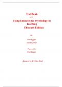 Test Bank for Using Educational Psychology in Teaching 11th Edition By Paul Eggen, Don Kauchak (All Chapters, 100% Original Verified, A+ Grade)