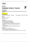 AQA GCSE Combined Science Trilogy Biology Foundation Tier paper 1F QP for June 2023
