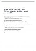 AORN Periop 101 Exam | 100% Correct Answers | Verified | Latest Update 2024