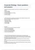 Corporate Strategy - Exam questions and answers