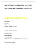 NAIL TECHNICIAN PRACTICE TEST 2020  QUESTIONS AND ANSWERS GRADED A&plus;&period;