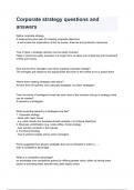 Corporate strategy questions and answers