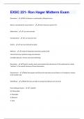 EXSC 221- Ron Hager Midterm Exam Questions With Complete Solutions!!