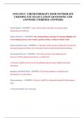 ONS-ONCC CHEMOTHERAPY IMMUNOTHERAPY CERTIFICATE EXAM LATEST QUESTIONS AND ANSWERS &lpar;VERIFIED ANSWERS&rpar;