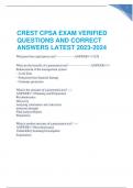 CREST CPSA EXAM VERIFIED QUESTIONS AND CORRECT ANSWERS LATEST 2023-2024 RATED A+