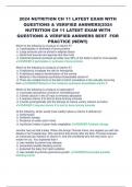 2024 NUTRITION CH II LATEST EXAM WITH  QUESTIONS & VERIFIED ANSWERS&vert;2024  NUTRITION CH  LATEST EXAM WITH  QUESTIONS & VERIFIED ANSWERS BEST FOR  PRACTICE &lpar;NEW&excl;&excl;&rpar;