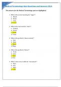 Medical Terminology Quiz Questions and Answers 2024.