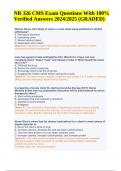NR 326 CMS Exam Questions With 100&percnt; Verified Answers&comma; Latest Updated 2024&sol;2025 &lpar;GRADED&rpar;
