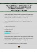 ADULT CCRN&sol;PCCN CERTIFICATION  PRACTICE EXAM &vert; QUESTIONS &  ANSWERS &lpar;VERIFIED&rpar; &vert; LATEST  UPDATE &vert; GRADED A&plus;