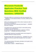 Wisconsin Pesticide Applicator Practice Test Questions With Verified Solutions | UPDATED
