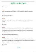 NR 501 Nursing Theory  &lpar;Latest 2024 &sol; 2025&rpar; Questions and Answers &lpar;Verified Answers&rpar;