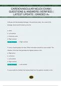 CARDIOVASCULAR NCLEX EXAM &vert;  QUESTIONS & ANSWERS &lpar;VERIFIED&rpar; &vert;  LATEST UPDATE &vert; GRADED A&plus;