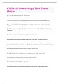California Cosmetology State Board&colon; Written Exam Questions & Answers Solved 100&percnt; Correct&excl;&excl;