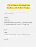 HESI A2 Biology Multiple Choice Questions with Verified Solutions