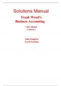 Solutions Manual for Frank Wood's Business Accounting (Volume 1) 14th Edition By Alan Sangster, Frank Wood (All Chapters, 100% Original Verified, A+ Grade)