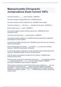 Massachusetts Chiropractic Jurisprudence Exam Correct 100&percnt;