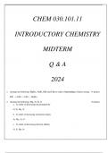 CHEM 030&period;101&period;11 INTRODUCTORY CHEMISTRY MIDTERM EXAM Q & A 2024 V2