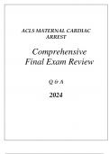 ACLS PREP MATERNAL CARDIAC ARREST COMPREHENSIVE REVIEW Q & A 2024.
