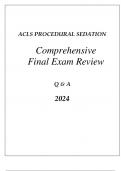 ACLS PREP PROCEDURAL SEDATION COMPREHENSIVE REVIEW Q & A 2024.