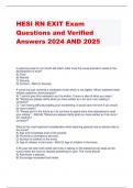 HESI RN EXIT Exam Questions and Verified Answers 2024