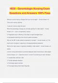 HESI - Gerontologic Nursing Exam Questions and Answers 100% Pass