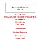 Solutions Manual With Test bank for Statistics The Art and Science of Learning from Data 4th Edition By Alan Agresti, Christine Franklin, Bernhard Klingenberg (All Chapters, 100% Original Verified, A+ Grade)