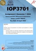 IOP3701 Assignment 3 (COMPLETE ANSWERS) Semester 1 2024 (606670) - DUE 25 April 2024 