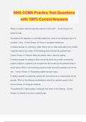 NHA CCMA Practice Test Questions with 100% Correct Answers