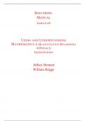 Solutions Manual With Test Bank for Using and Understanding Mathematics A Quantitative Reasoning Approach 8th Edition By Jeffrey Bennett, William Briggs (All Chapters, 100% Original Verified, A+ Grade)