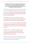 CONNECTICUT LIFE AND HEALTH INSURANCE EXAM 2024 &lpar;CT LIFE AND HEALTH EXAM PRACTICE&rpar; 150 QUESTIONS WITH COMPLETE ANSWERS AND RATIONALES