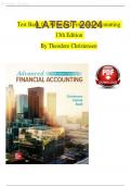 Test Bank For Advanced Financial Accounting 13th Edition By Theodore Christensen Verified Chapter's 1 - 20 Complete||Latest 2024