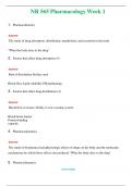 NR 565 Pharmacology Week 1  (Latest 2024 / 2025) Questions and Answers (Verified Answers)